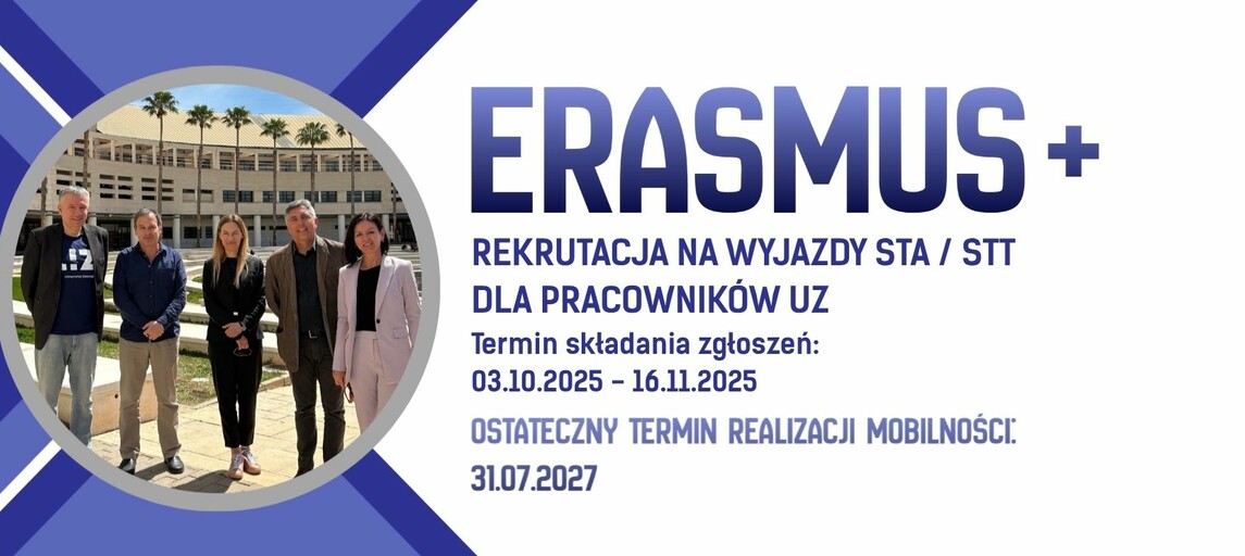 Rekrutacja Erasmus+ dla pracowników UZ