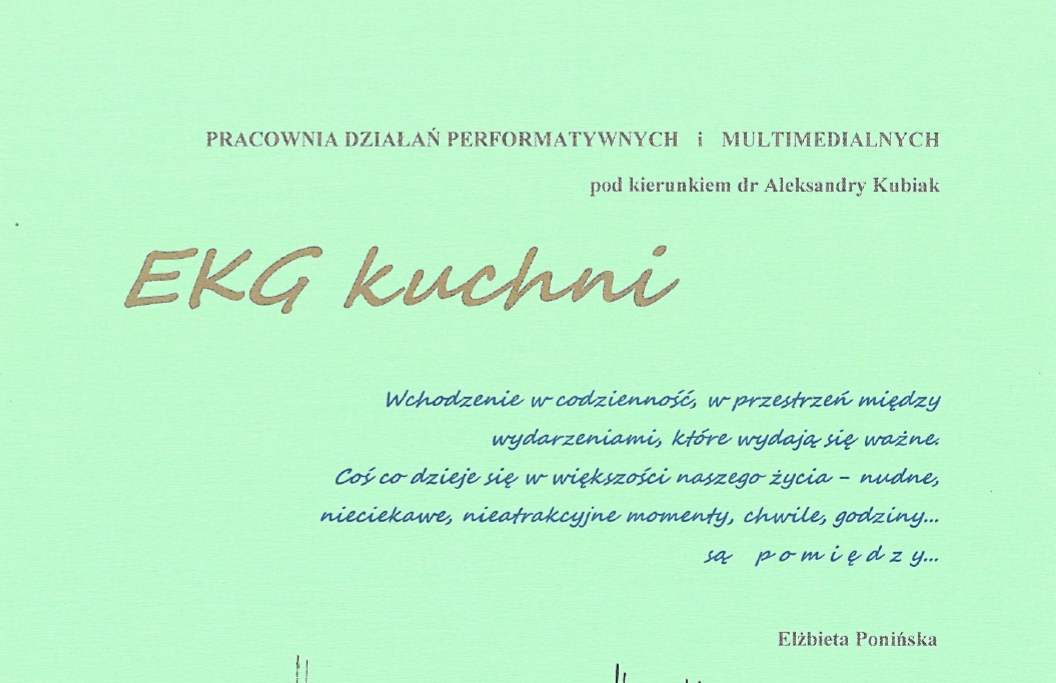 Elżbieta Ponińska / EKG kuchni