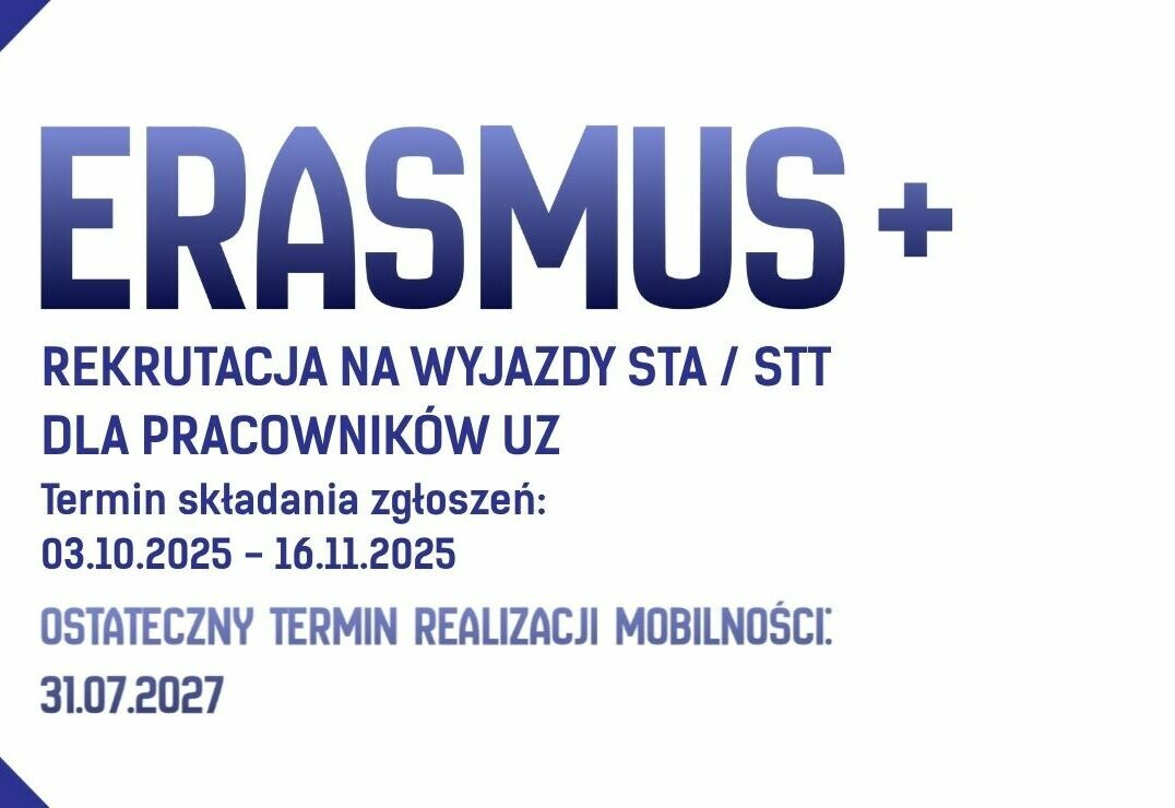 Rekrutacja Erasmus+ dla pracowników UZ